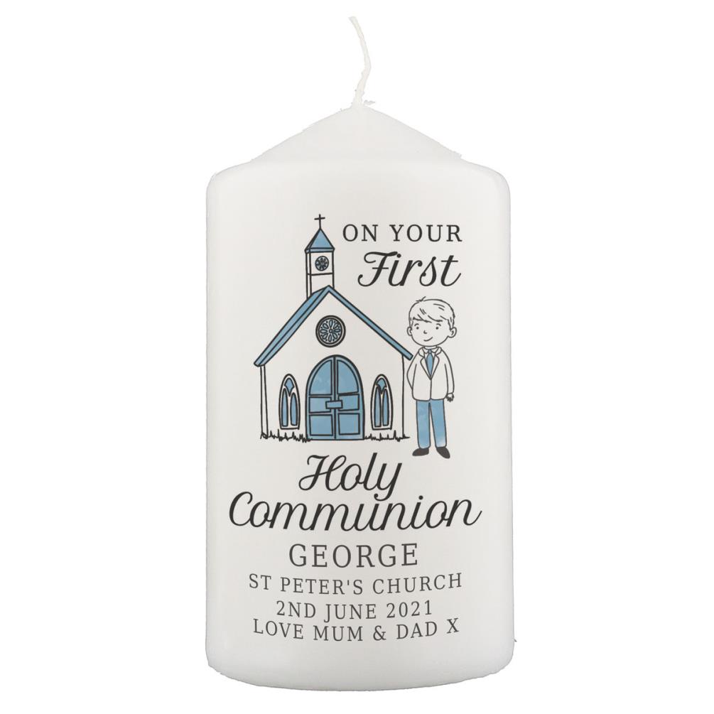 Personalised Boys First Holy Communion Pillar Candle £11.69